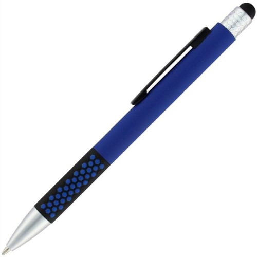 Click Honey Comb Soft Touch Rubber Metal Pen