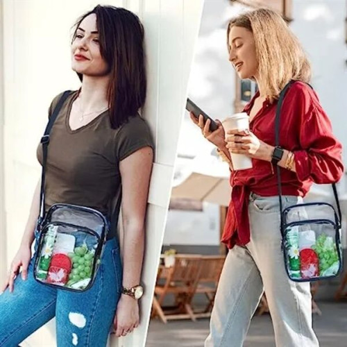 PVC Crossbody Messenger Stadium Clear Bag