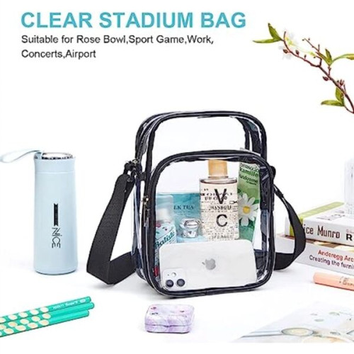 PVC Crossbody Messenger Stadium Clear Bag