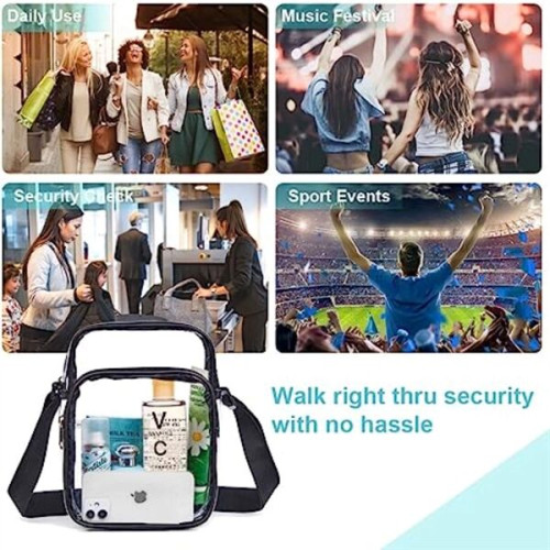 PVC Crossbody Messenger Stadium Clear Bag