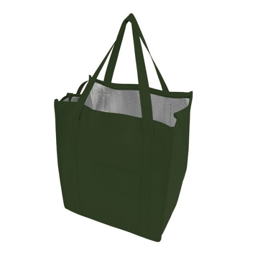 Non-Woven Insulated zipper Grocery Tote Bag (13"X15"X9")