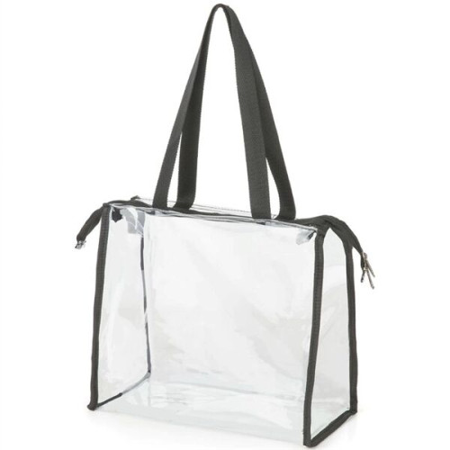 Clear Stadium PVC Transparent Zipper Tote Bag (12"X12"X6")