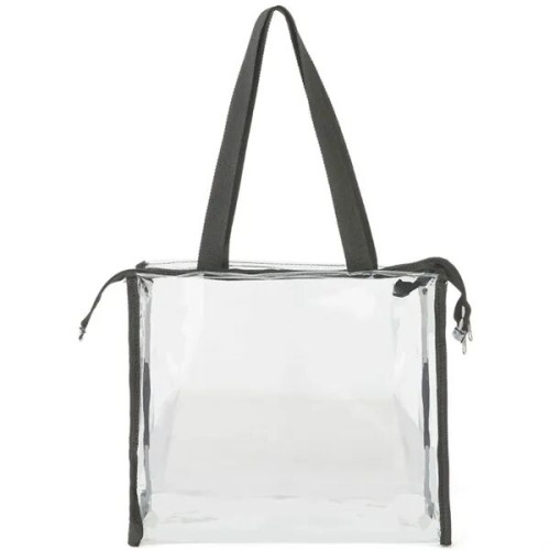 Clear Stadium PVC Transparent Zipper Tote Bag (12"X12"X6")