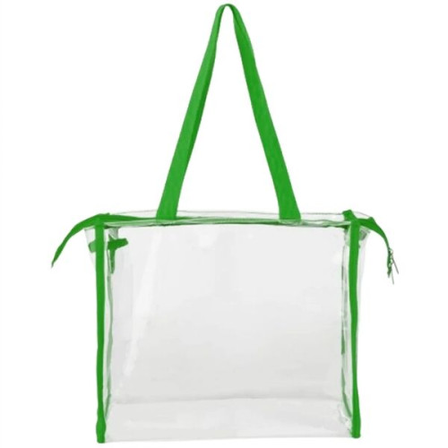 Clear Stadium PVC Transparent Zipper Tote Bag (12"X12"X6")