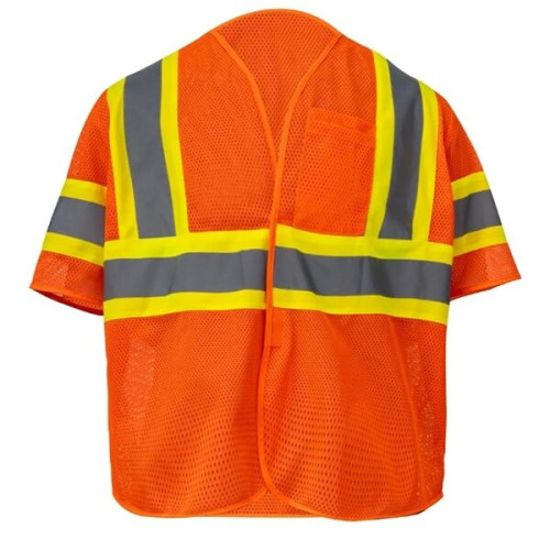 Hi Vis Reflective Tape Mesh Class 3 Safety Hook & Loop Vest