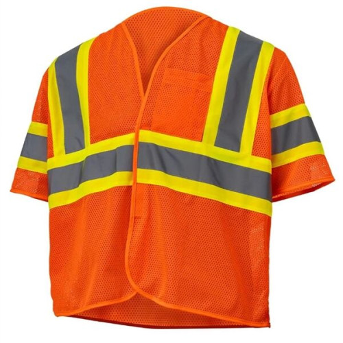 Hi Vis Reflective Tape Mesh Class 3 Safety Hook & Loop Vest