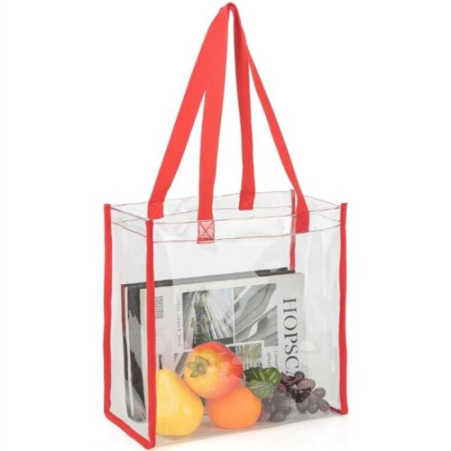 PVC Transparent Stadium Approved Clear Tote Bag (12"X12"X6")