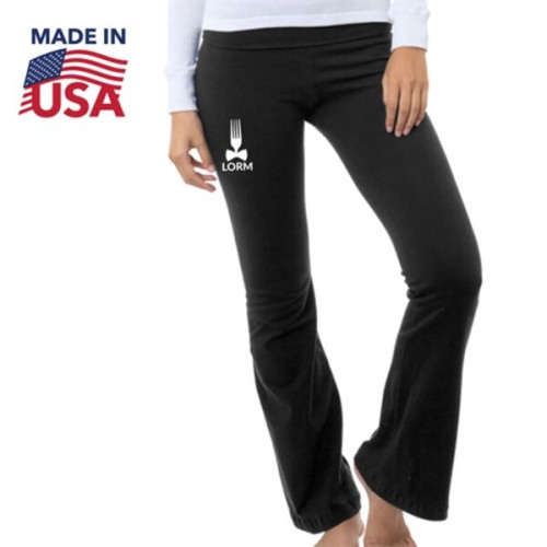 100% USA-Made Fold-Over Waistband Yoga Pants