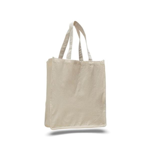 12 Oz. Cotton Canvas Jumbo Shopper Tote Bag With Gusset