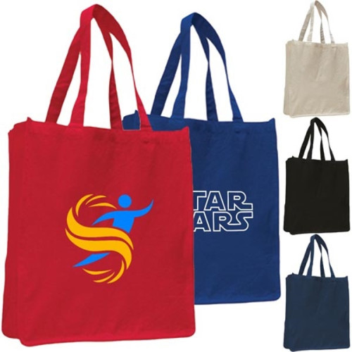 12 Oz. Cotton Canvas Jumbo Shopper Tote Bag With Gusset