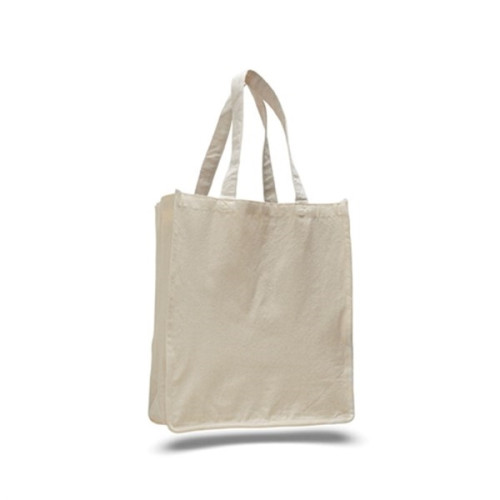 12 Oz. Cotton Canvas Jumbo Shopper Tote Bag With Gusset