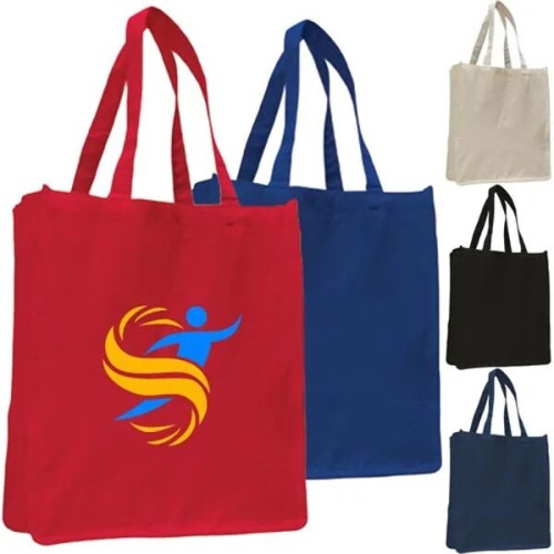 12 Oz. Cotton Canvas Jumbo Shopper Tote Bag With Gusset