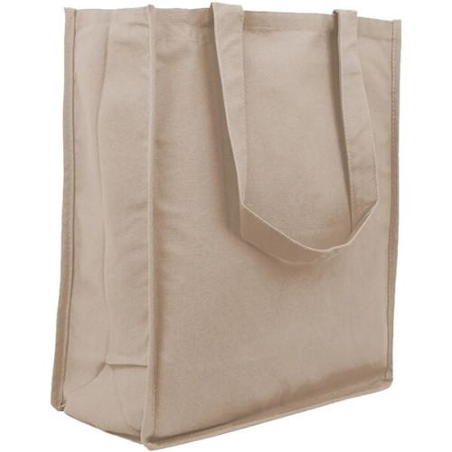 12 Oz. Cotton Canvas Jumbo Shopper Tote Bag With Gusset