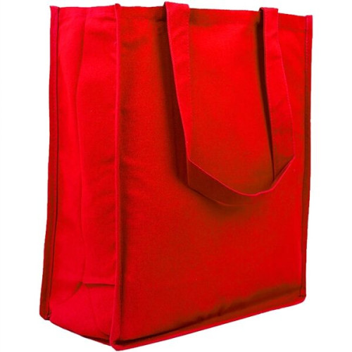 12 Oz. Cotton Canvas Jumbo Shopper Tote Bag With Gusset