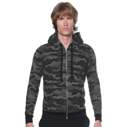 USA Made Unisex Triblend Full Zip Camo Hoody