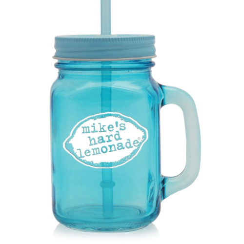 15 oz. Colored Mason Jars with Straw