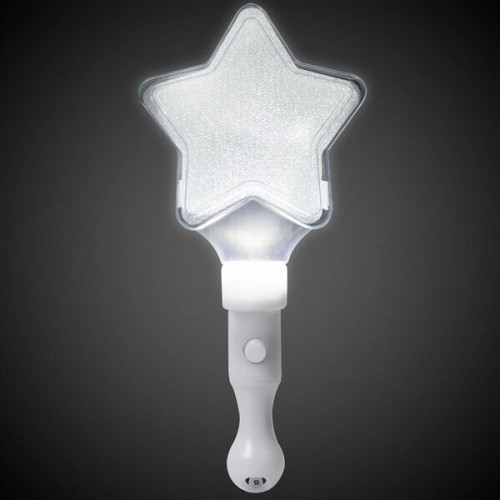 9" White Light Up Star Wand