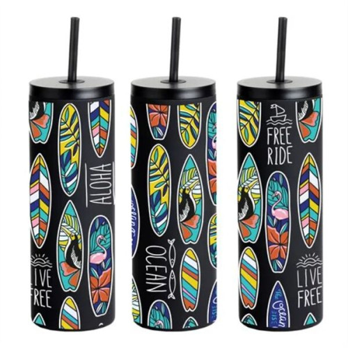 20oz Slim Rubberized Tumbler With Spill Reduction Straw