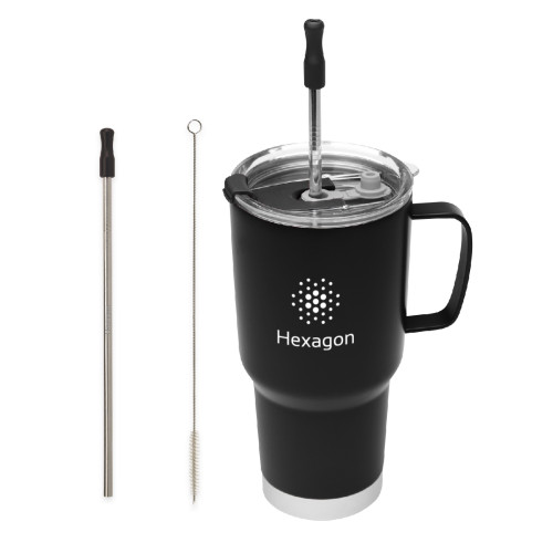 20 Oz. Fulton Stainless Steel Mug With Straw