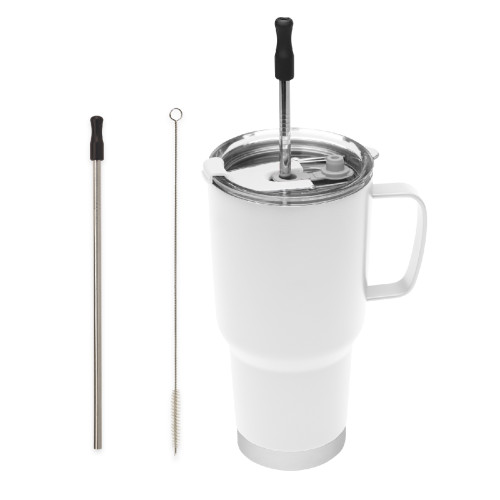 20 Oz. Fulton Stainless Steel Mug With Straw