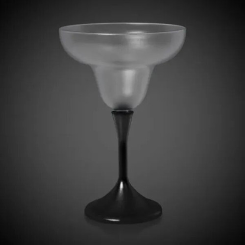10 oz. LED Margarita w/ Black Stem & Frosted Top