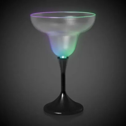 10 oz. LED Margarita w/ Black Stem & Frosted Top