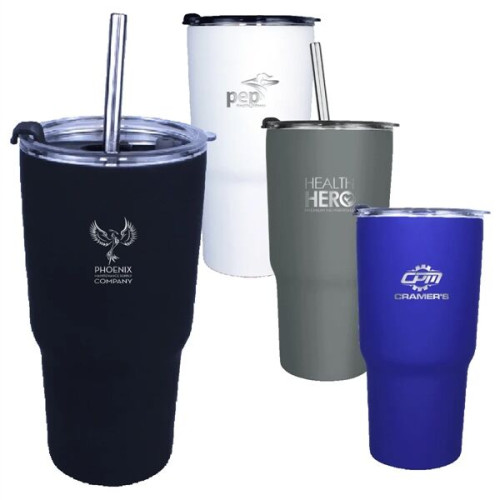 Halcyon® 20 oz. Tumbler with Stainless Straw/Flip Top Lid,