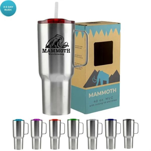 Mammoth Silver Mug With Colored Lid