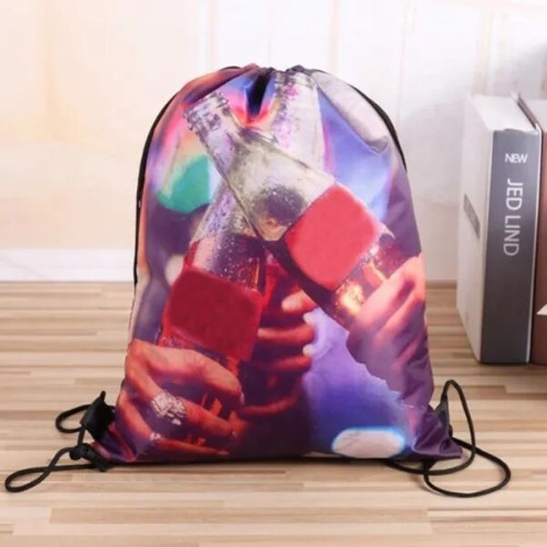 Heavy Duty Full Color Drawstring Backpack Strap Loop 14"x17"