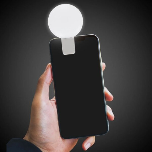 Light Up White Circle Clip-On