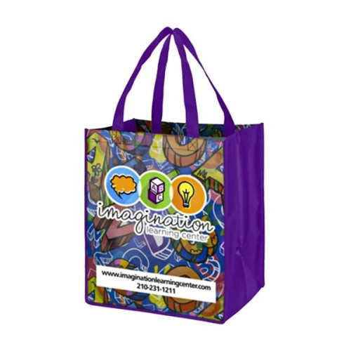 Sublimated PET Non-Woven Grocery Tote Bag