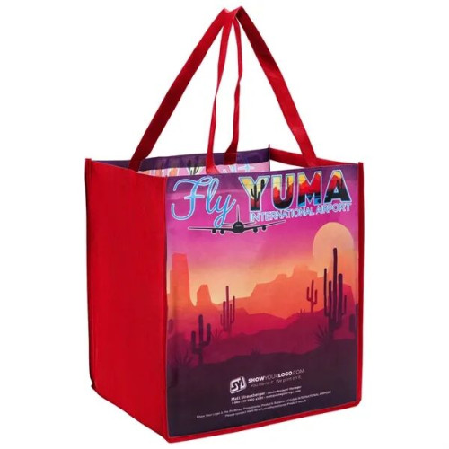 Sublimated PET Non-Woven Grocery Tote Bag