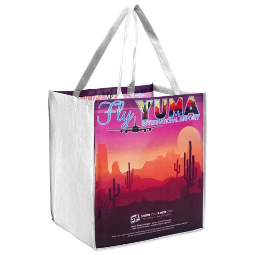 Sublimated PET Non-Woven Grocery Tote Bag
