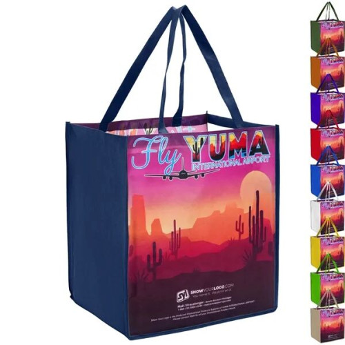 Sublimated PET Non-Woven Grocery Tote Bag