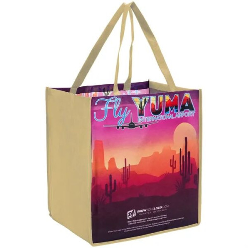 Sublimated PET Non-Woven Grocery Tote Bag