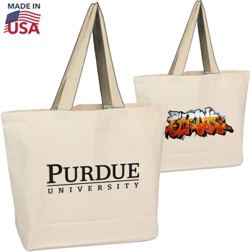 100% USA-Made Extra Large Canvas Tote Bags (19" x 14" x4")