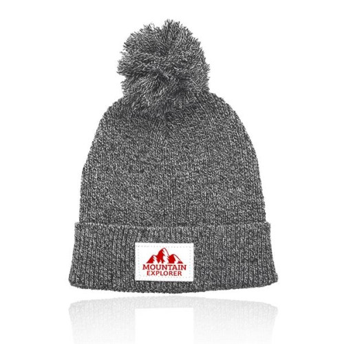 Mauna Knitted Patch PomPom Beanies