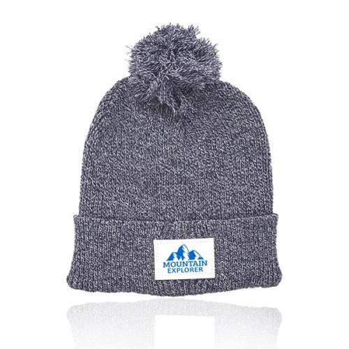 Mauna Knitted Patch PomPom Beanies