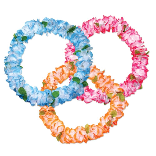 36" Pastel Silk Flower Leis