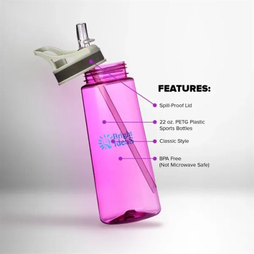 22 oz. Sports Water Bottle With Straw