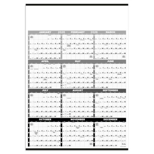 Triumph® Calendars Black & White Time Management Span-A-Y...