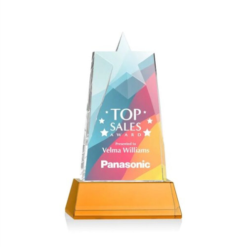 Millington Star VividPrint™ Award on Base - Amber