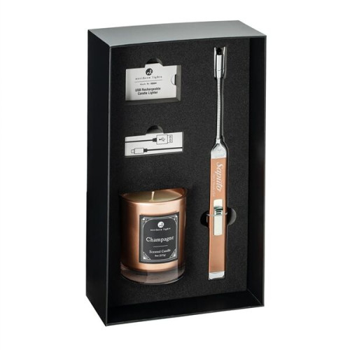 ZIPPO®  RECHARGEABLE LIGHTER & 8 OZ CANDLE GIFT SET