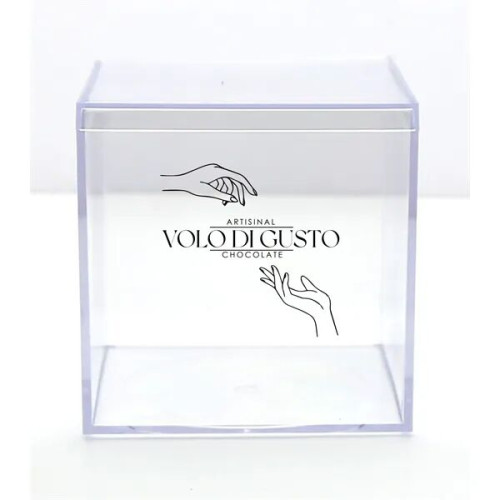 4" x 4" x 4" Clear Plastic Box