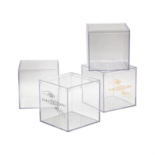 4" x 4" x 4" Clear Plastic Box