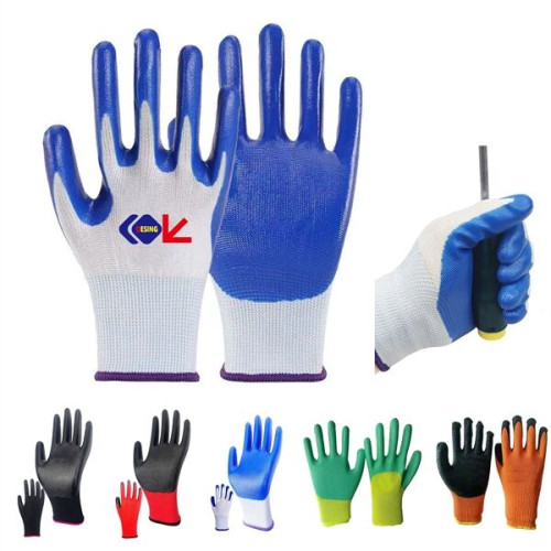 Rubber Coated Knit Nylon Working Gloves