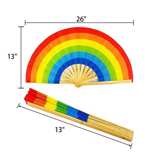 Funny Large Bamboo Fan With UV Reactive Ink