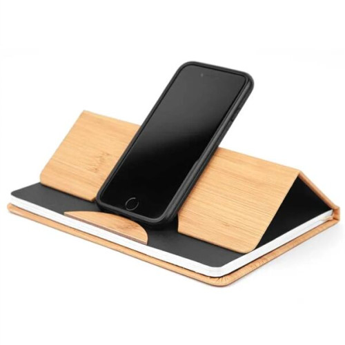 5.8x8.3 Maui Faux Bamboo Notebook with Phone Holder