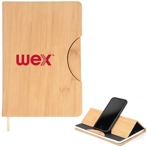5.8x8.3 Maui Faux Bamboo Notebook with Phone Holder