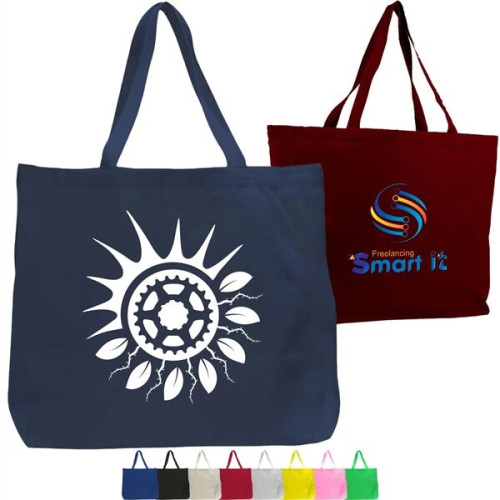 12 Oz. Cotton Canvas Jumbo Tote Bag With Long Handles